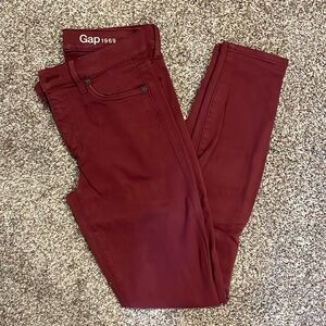 Gap true skinny women’s jeans 26r burgundy